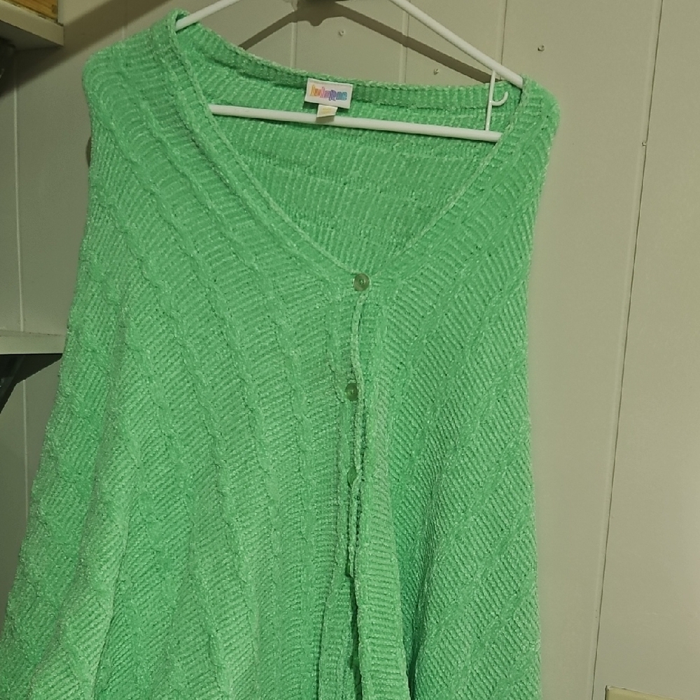 Lularoe Mint Green Mimi Women's Shawl Knit Poncho Sweater OSFM plus